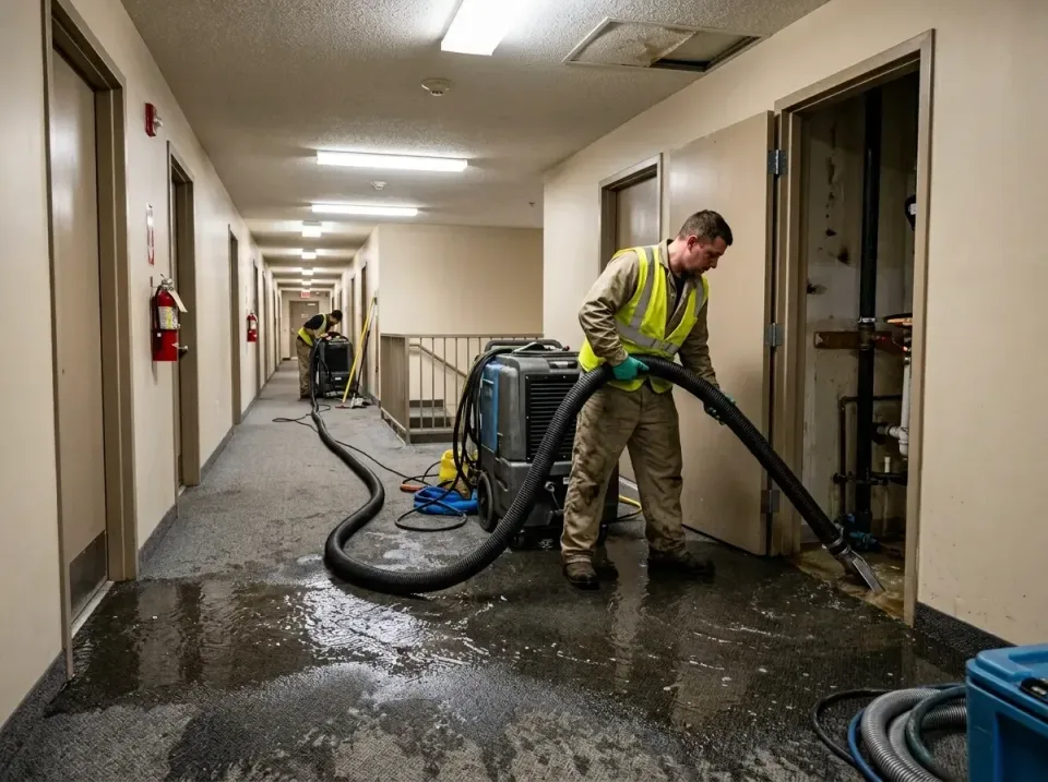 multi-unit-apartment-hallway-f-005 — frequently asked questions, Emergency Burst Pipe Water Extraction & Removal in Watsessi…